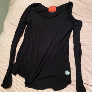 Pure Bare Cold Shoulder Long Sleeve Athletic Top